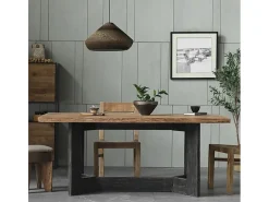 Mesa de cocina, salón o comedor de madera rústica 220x100 cm Kurt