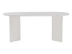 Mesa de comedor – 180 cm x 75 cm x 89,5 cm – Madera blanca – Tablero de partículas