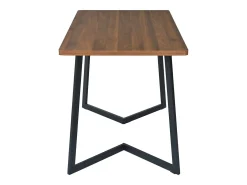 Mesa de comedor - 117 x 68×75 cm, mesa rectangular de madera con patas de metal, color negro/nogal