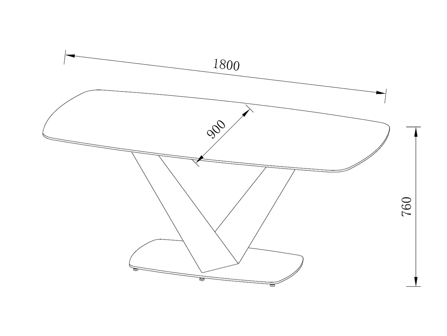 Mesa de comedor 6 comensales de cerámica y metal - Blanco - PORELIMA de MORABITO
