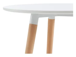 Mesa de comedor 2 comensales de MDF y haya - Blanco - ROLENA