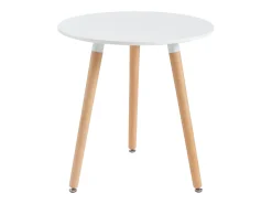 Mesa de comedor 2 comensales de MDF y haya - Blanco - ROLENA