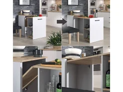 Mesa de comedor roble grisáceo/artesano 60x50.4x78 adam