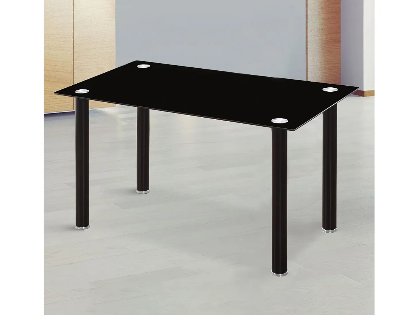 Mesa de comedor Ake Cristal negro - Cromo