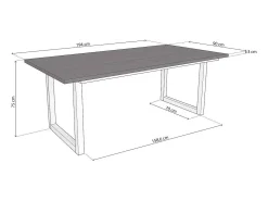 Mesa de comedor Altea 200 Negro Blanco