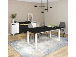 Mesa de comedor Altea 200 Negro Blanco