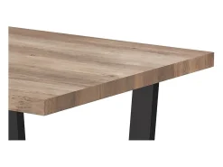 Mesa de comedor ALTONIA – 180x90 cm – Efecto madera de mango – Patas de metal – Diseño industrial y acogedor