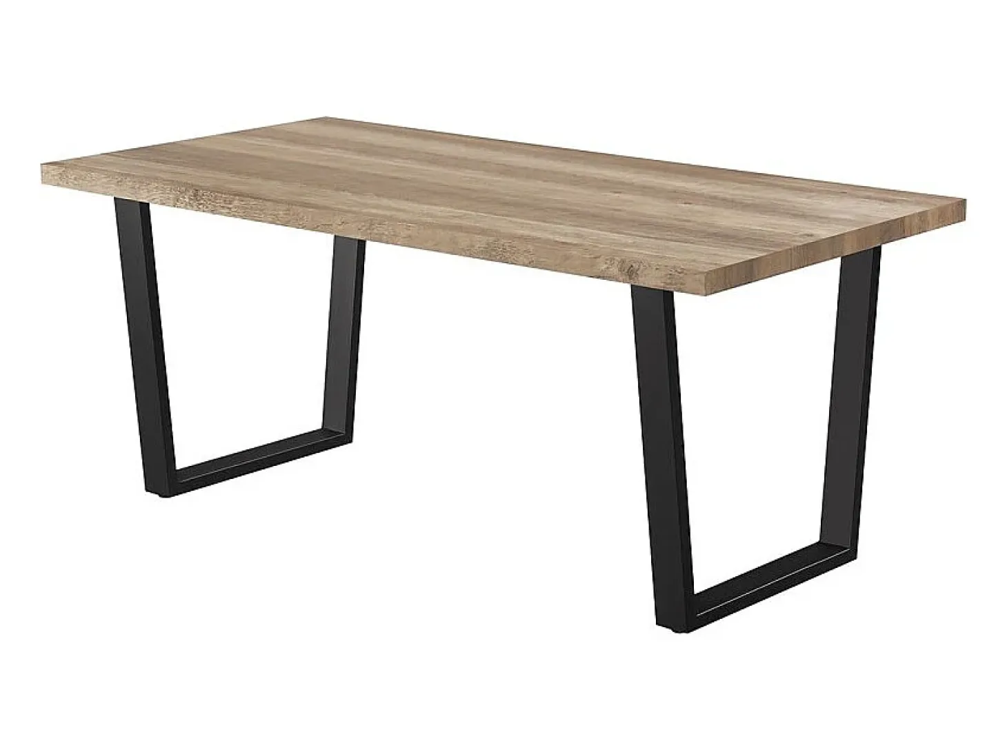 Mesa de comedor ALTONIA – 180x90 cm – Efecto madera de mango – Patas de metal – Diseño industrial y acogedor