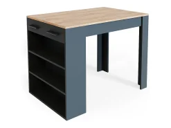 Mesa de comedor antracita/roble dorado 67x100x77.5 repose
