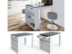 Mesa de comedor antracita/blanco 67x100x77.5 repose