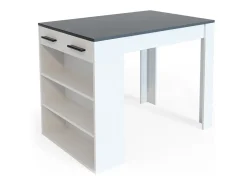 Mesa de comedor antracita/blanco 67x100x77.5 repose