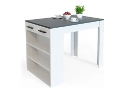 Mesa de comedor antracita/blanco 67x100x77.5 repose