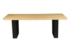 Mesa de comedor AZMA – Chapa de roble y metal – 210 cm – Estilo moderno