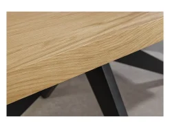 Mesa de comedor AZMA – Chapa de roble y metal – 200 cm – Estilo moderno