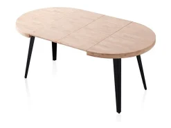 Mesa de comedor Berg extensible forma redonda roble Nordish/negro Adec