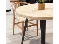 Mesa de comedor Berg extensible forma redonda roble Nordish/negro Adec
