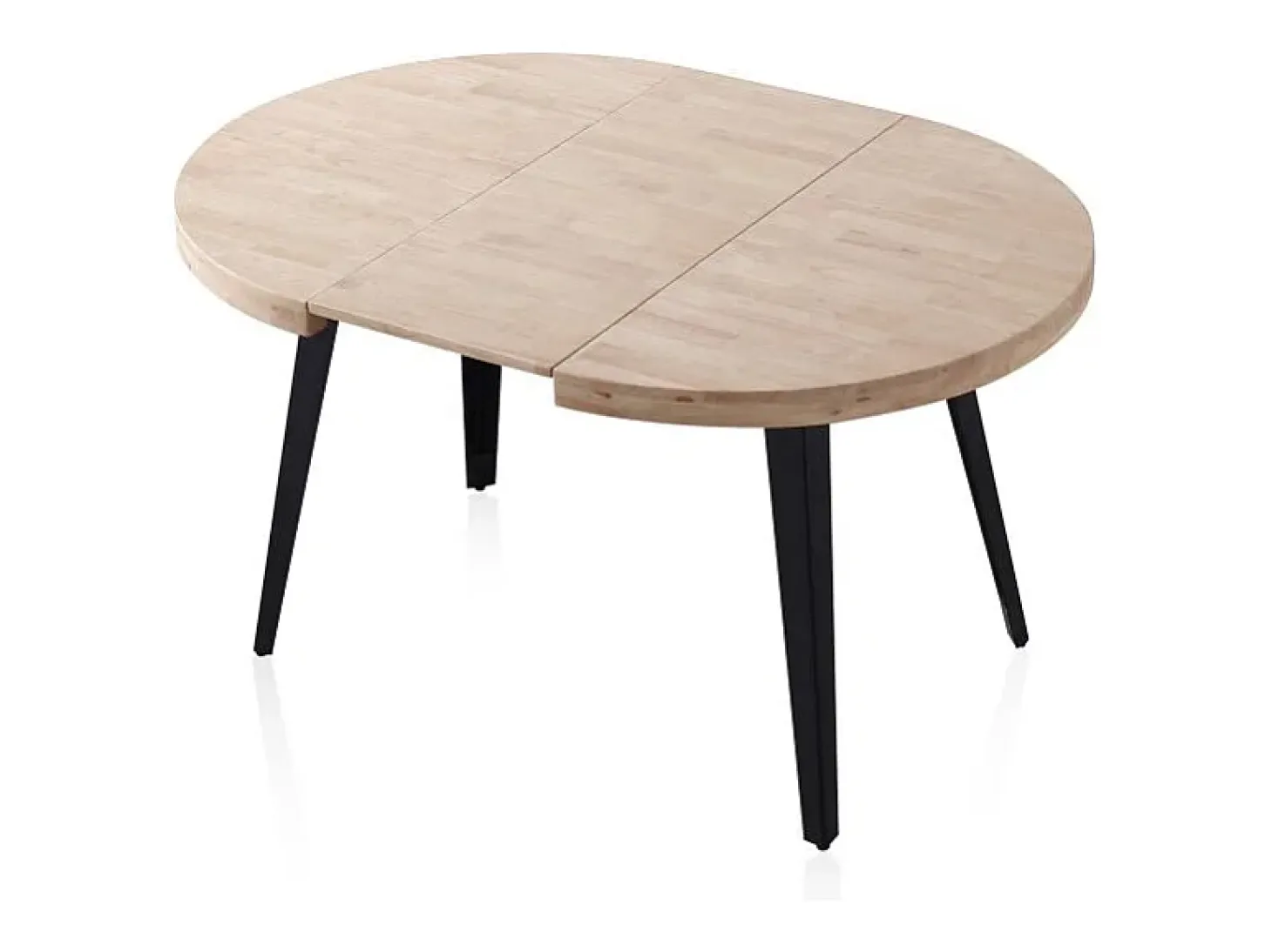 Mesa de comedor Berg extensible forma redonda roble Nordish/negro Adec