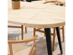 Mesa de comedor Berg extensible forma redonda roble Nordish/negro Adec