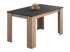 Mesa de comedor Berta fija roble/grafito 75x140x80 cm