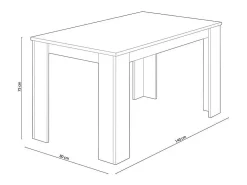 Mesa de comedor Berta fija blanco 75x140x80 cm