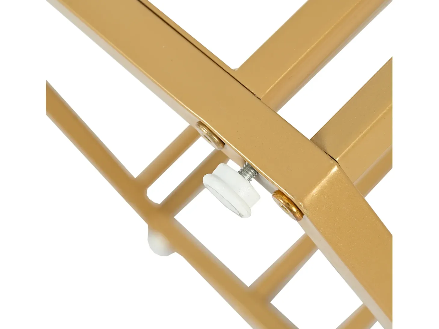 Mesa de comedor blanca - Mesa de comedor con tablero hexagonal y estructura de metal dorado - para comedor y sala de estar