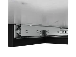 Mesa de comedor blanca - Mesa de comedor extensible con patas de hierro negro - para cocina y sala de estar