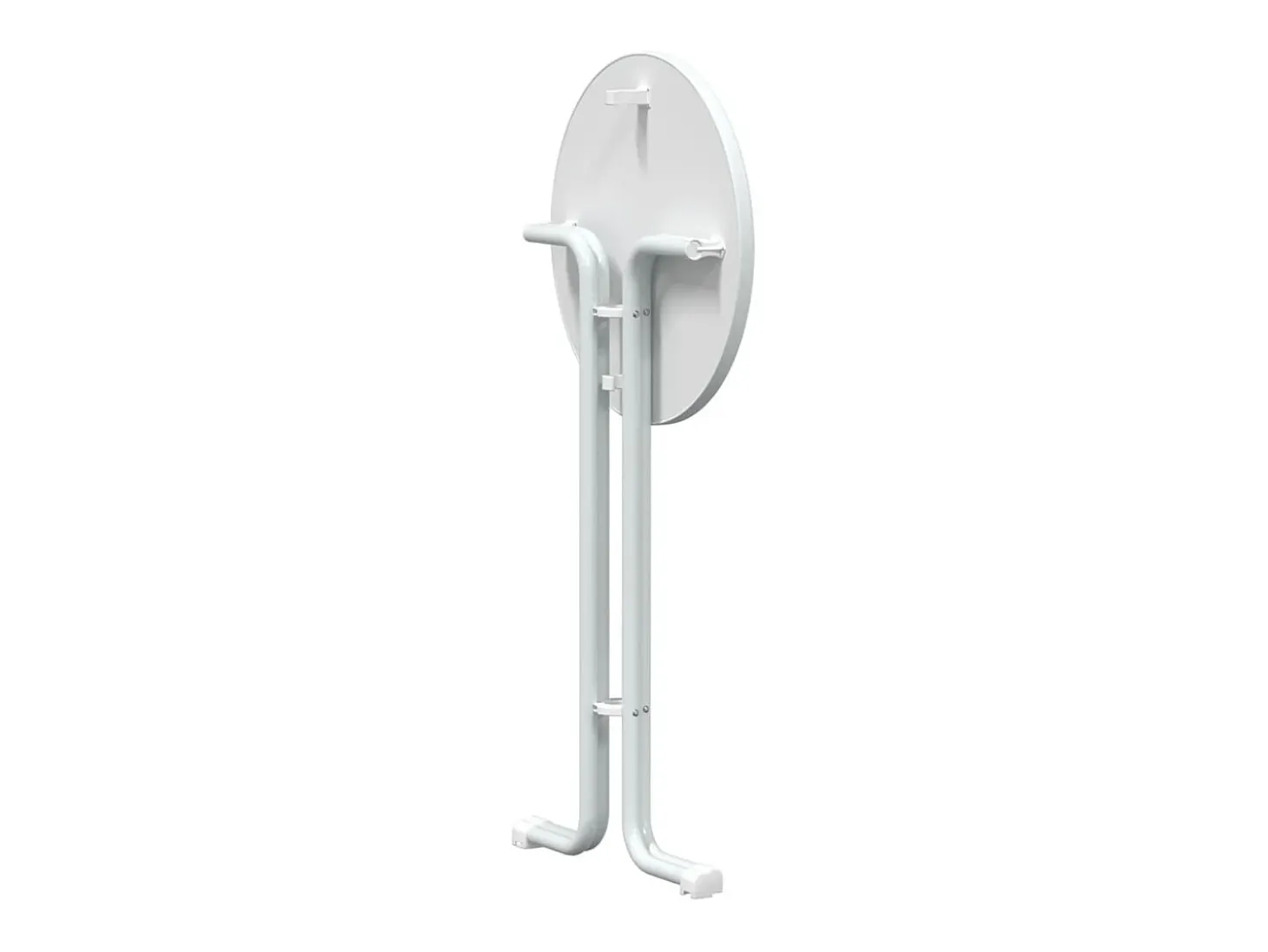 Mesa de comedor blanca Ø60x110 cm de madera contrachapada y acero