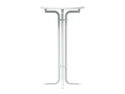 Mesa de comedor blanca Ø60x110 cm de madera contrachapada y acero