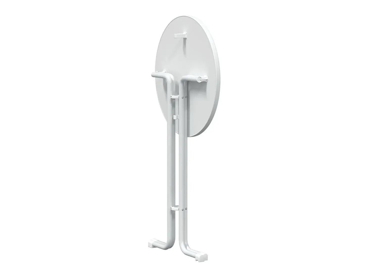 Mesa de comedor blanca Ø70x110 cm de madera contrachapada y acero