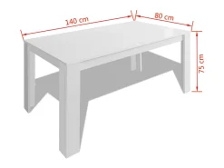 Mesa de comedor blanca 140x80x75 cm ES103125