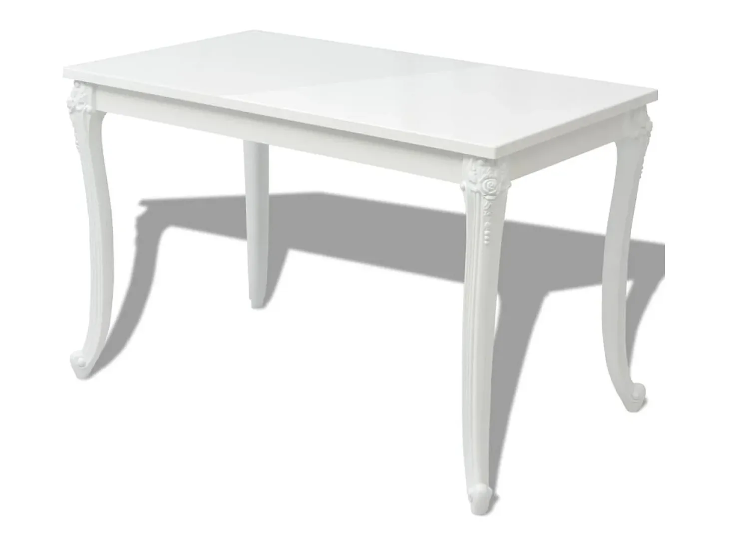 Mesa de comedor blanco brillante 116x66x76 cm