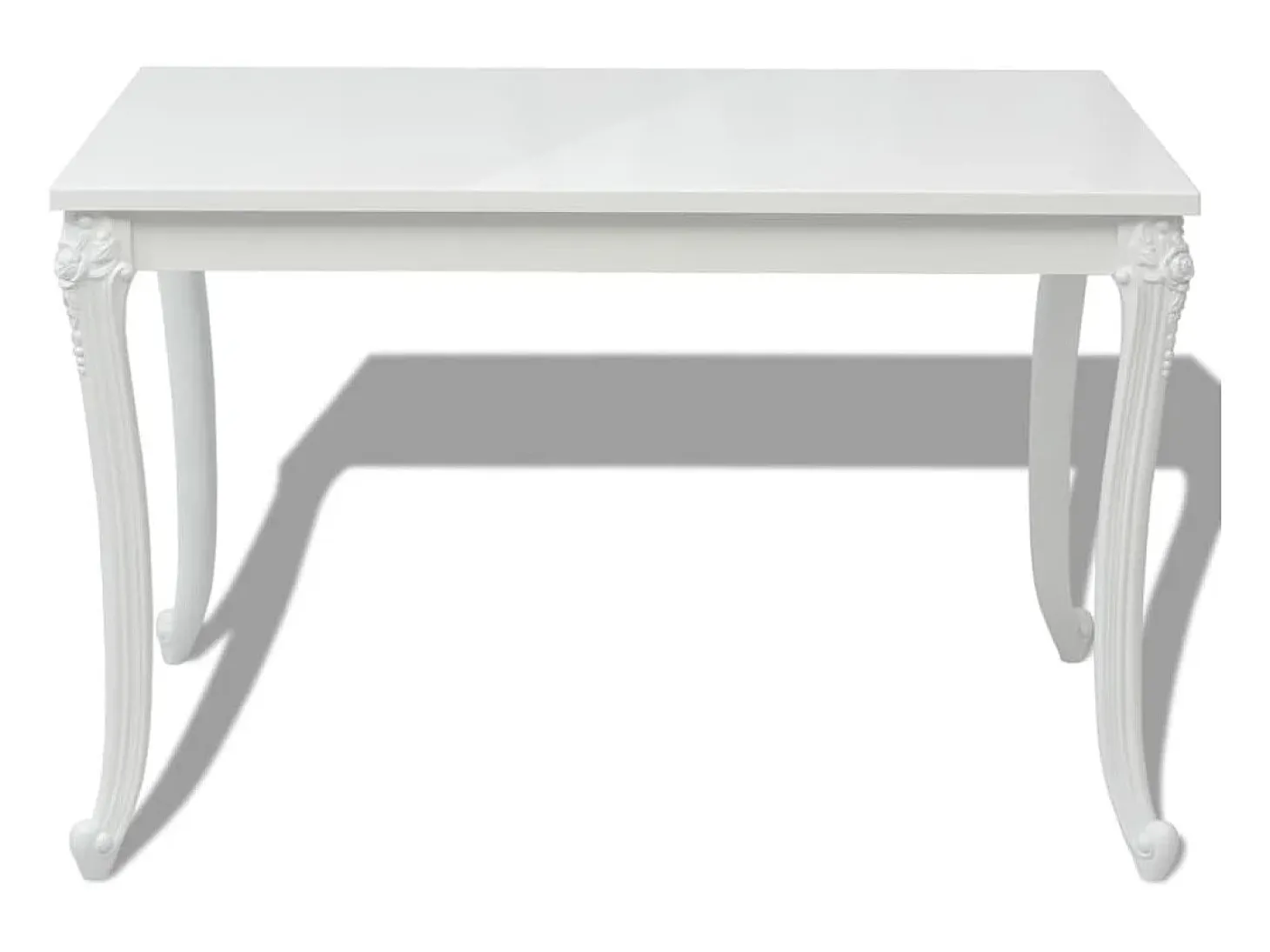Mesa de comedor blanco brillante 116x66x76 cm