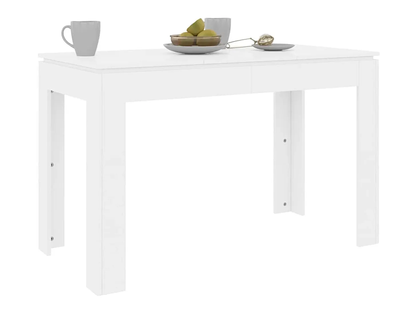 Mesa de comedor Blanco brillo 120x60x76 cm Madera de ingeniería