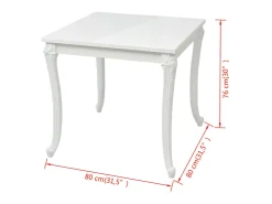 Mesa de comedor blanco brillante 80x80x76 cm ES744299