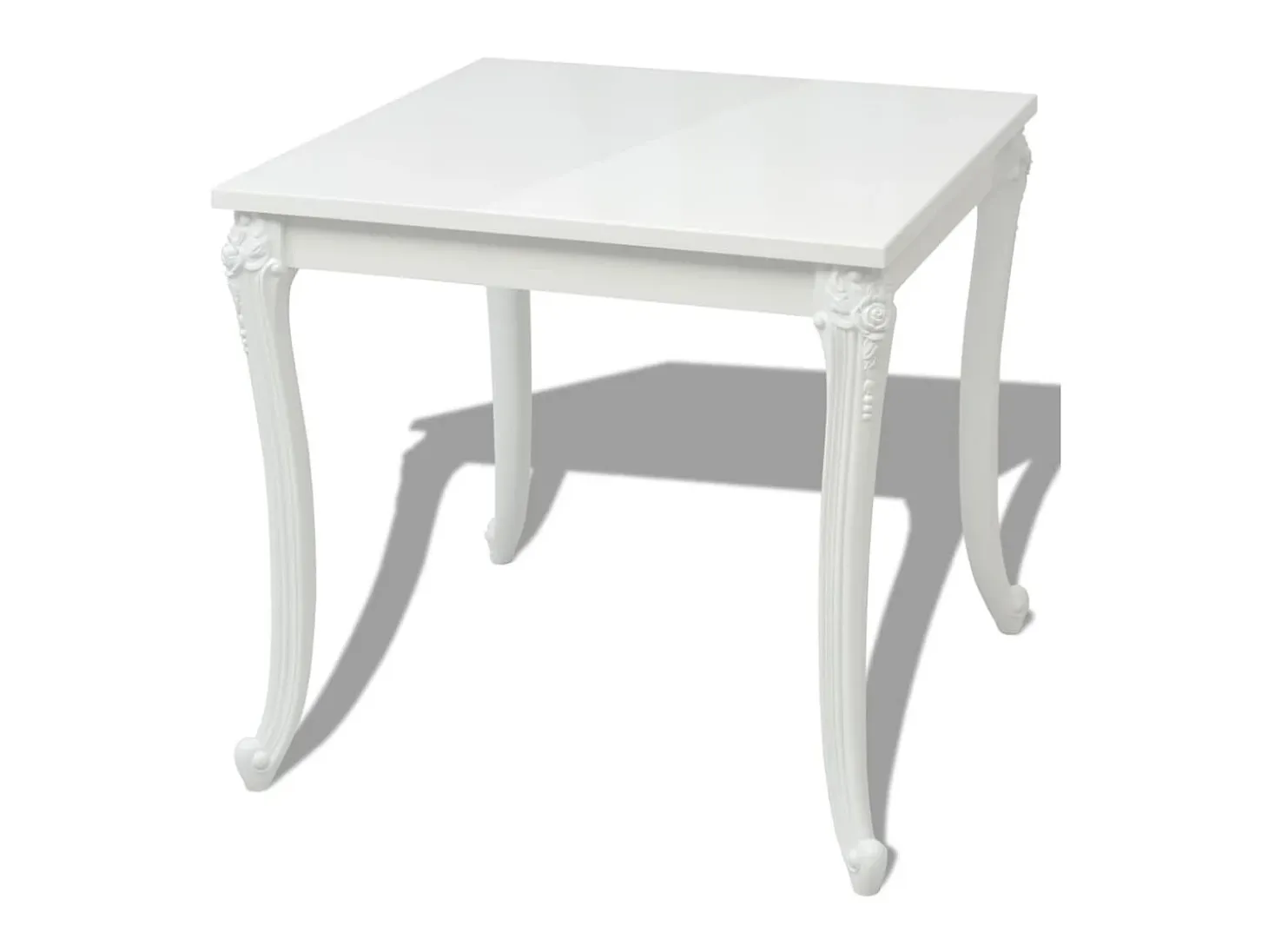 Mesa de comedor blanco brillante 80x80x76 cm ES744299
