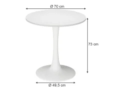 Mesa de comedor blanco 70x70x73 carl