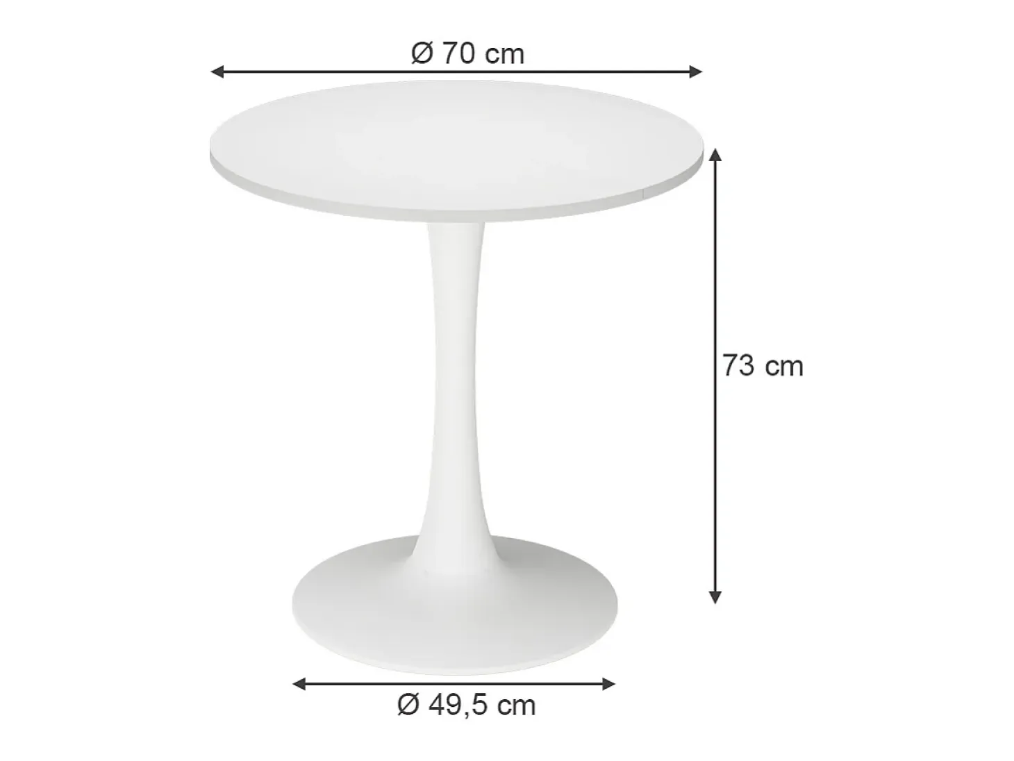 Mesa de comedor blanco 70x70x73 carl