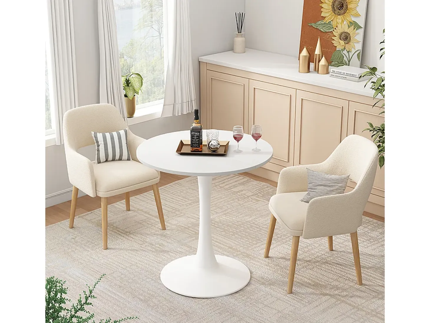 Mesa de comedor blanco 70x70x73 carl