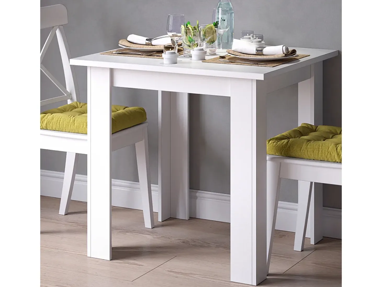 Mesa de comedor blanco 80x80x76.6 karlos