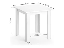 Mesa de comedor blanco 80x80x76.6 karlos