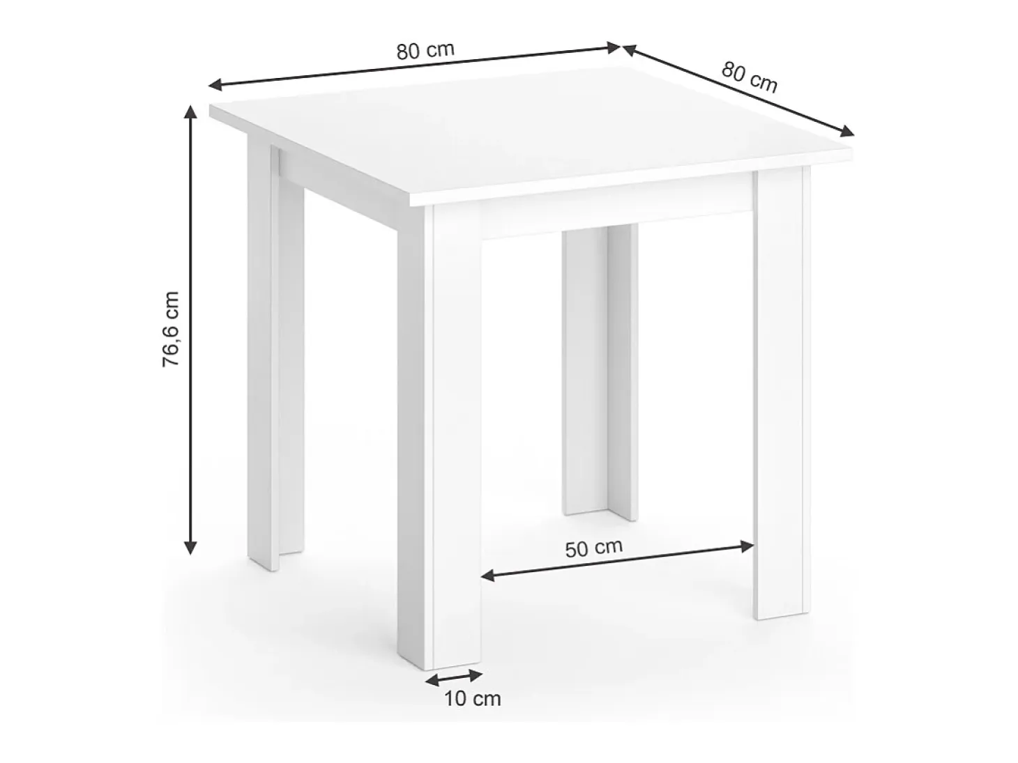 Mesa de comedor blanco 80x80x76.6 karlos