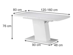 Mesa de comedor blanco 120x80x77.3 fenaro