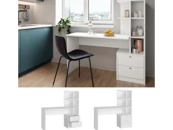Mesa de comedor blanco 136x55x138 denton