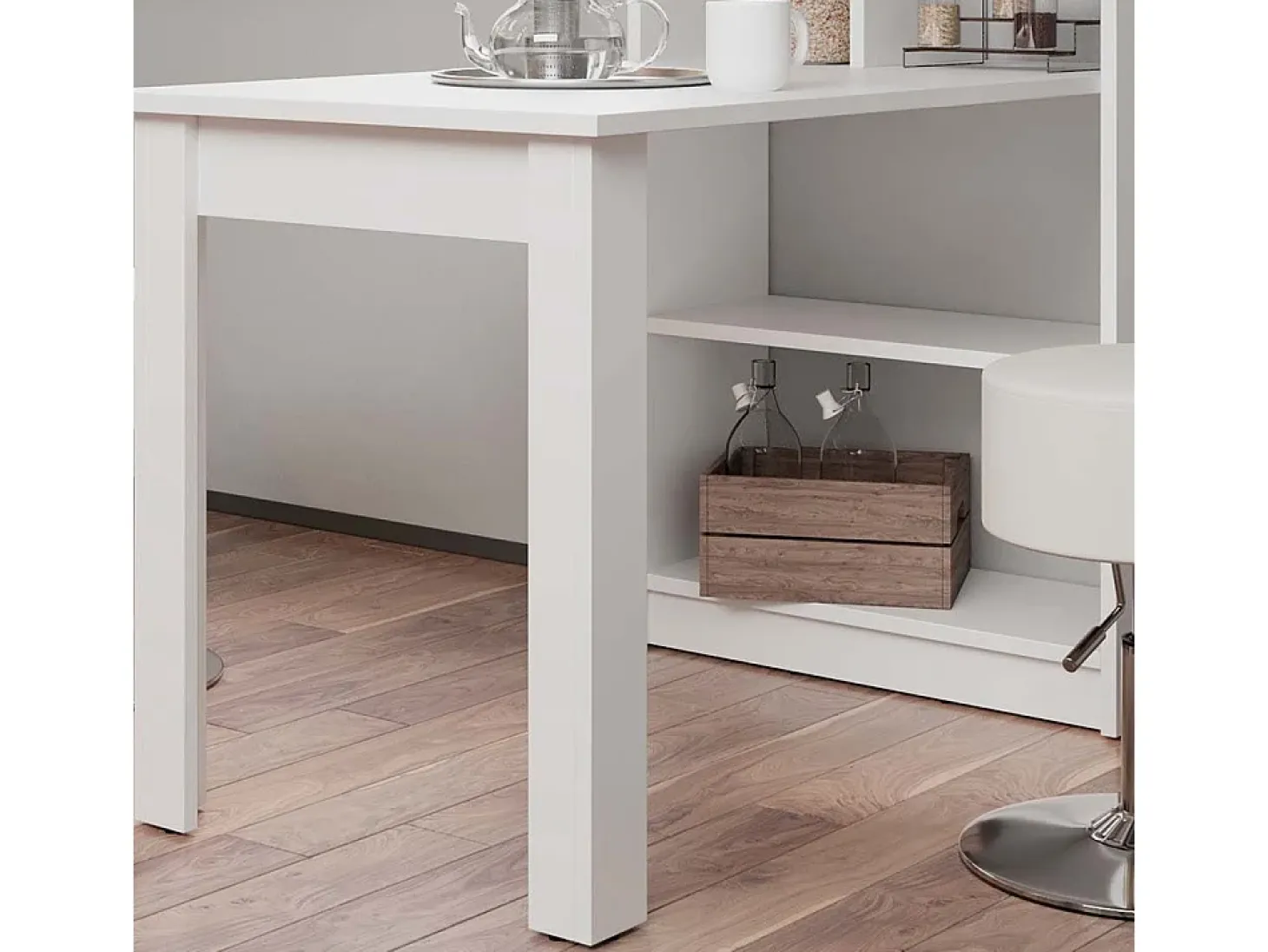 Mesa de comedor blanco 70x122x145.6 gael