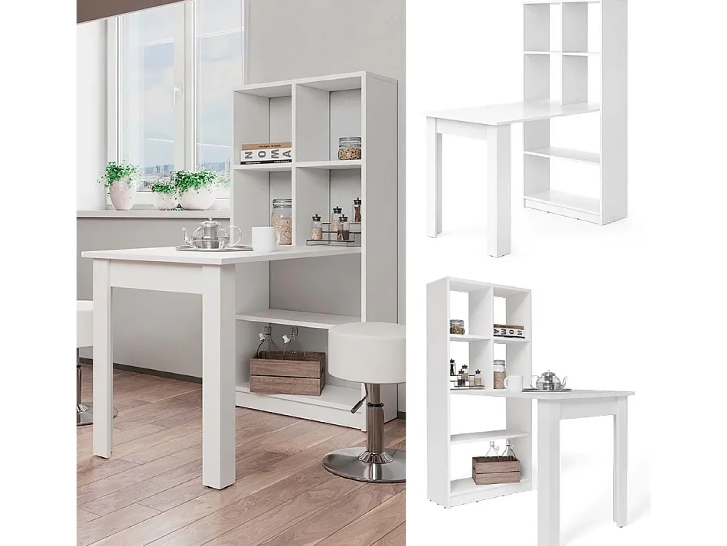 Mesa de comedor blanco 70x122x145.6 gael