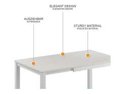 Mesa de comedor blanco 120x70x76 granny