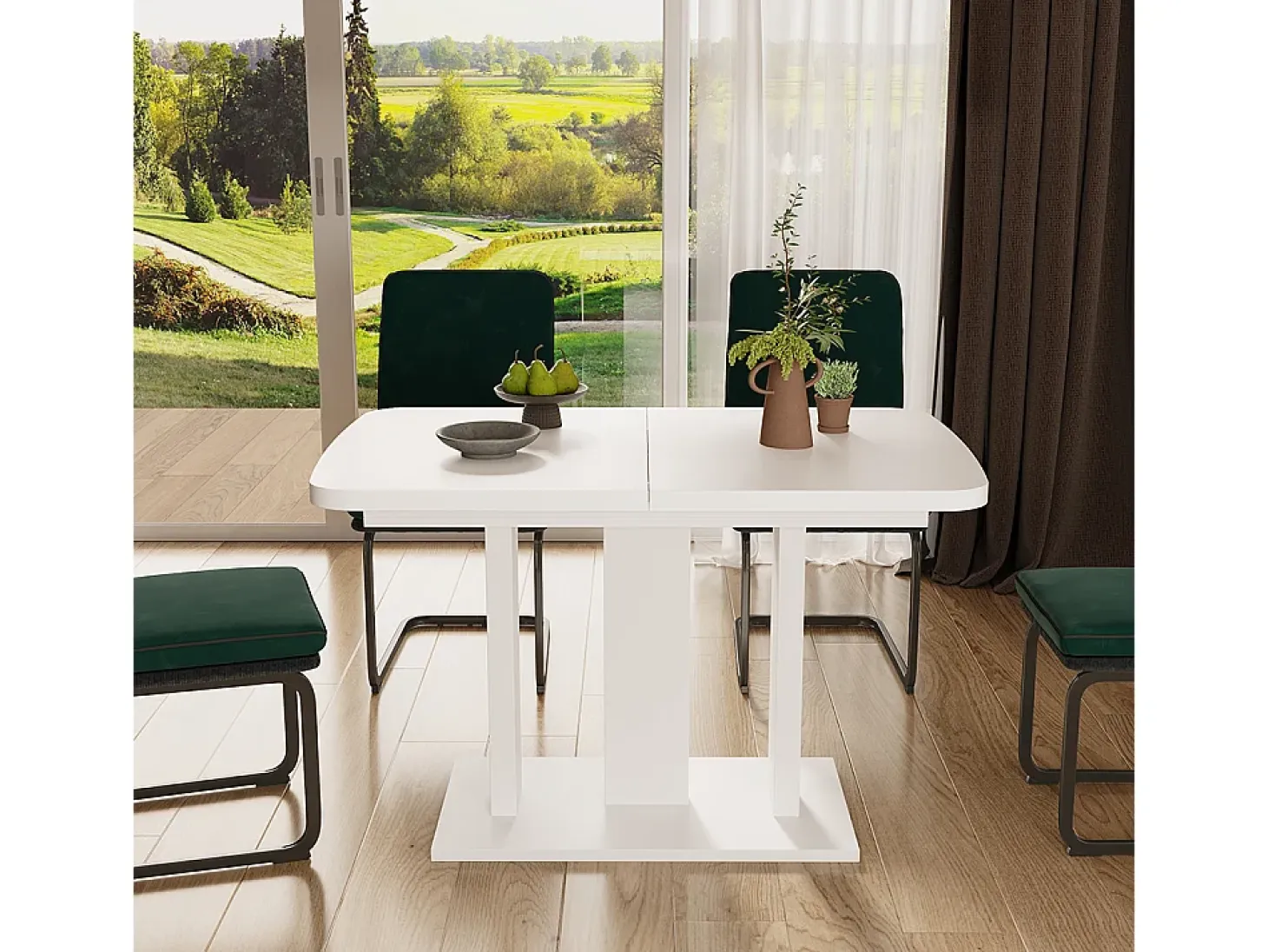 Mesa de comedor blanco 120x80x77.3 fenaro