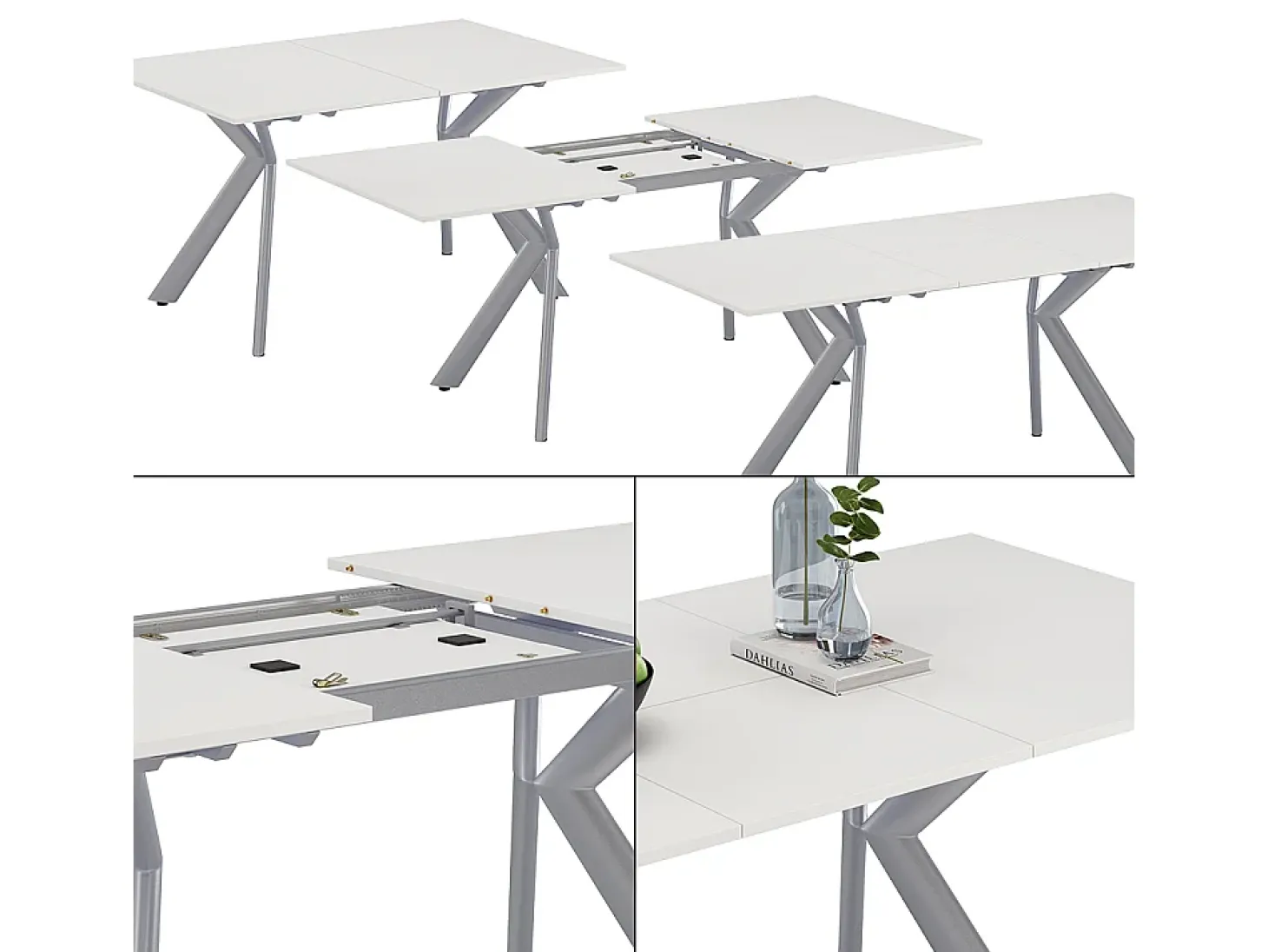 Mesa de comedor blanco/gris 140x90x76 trill