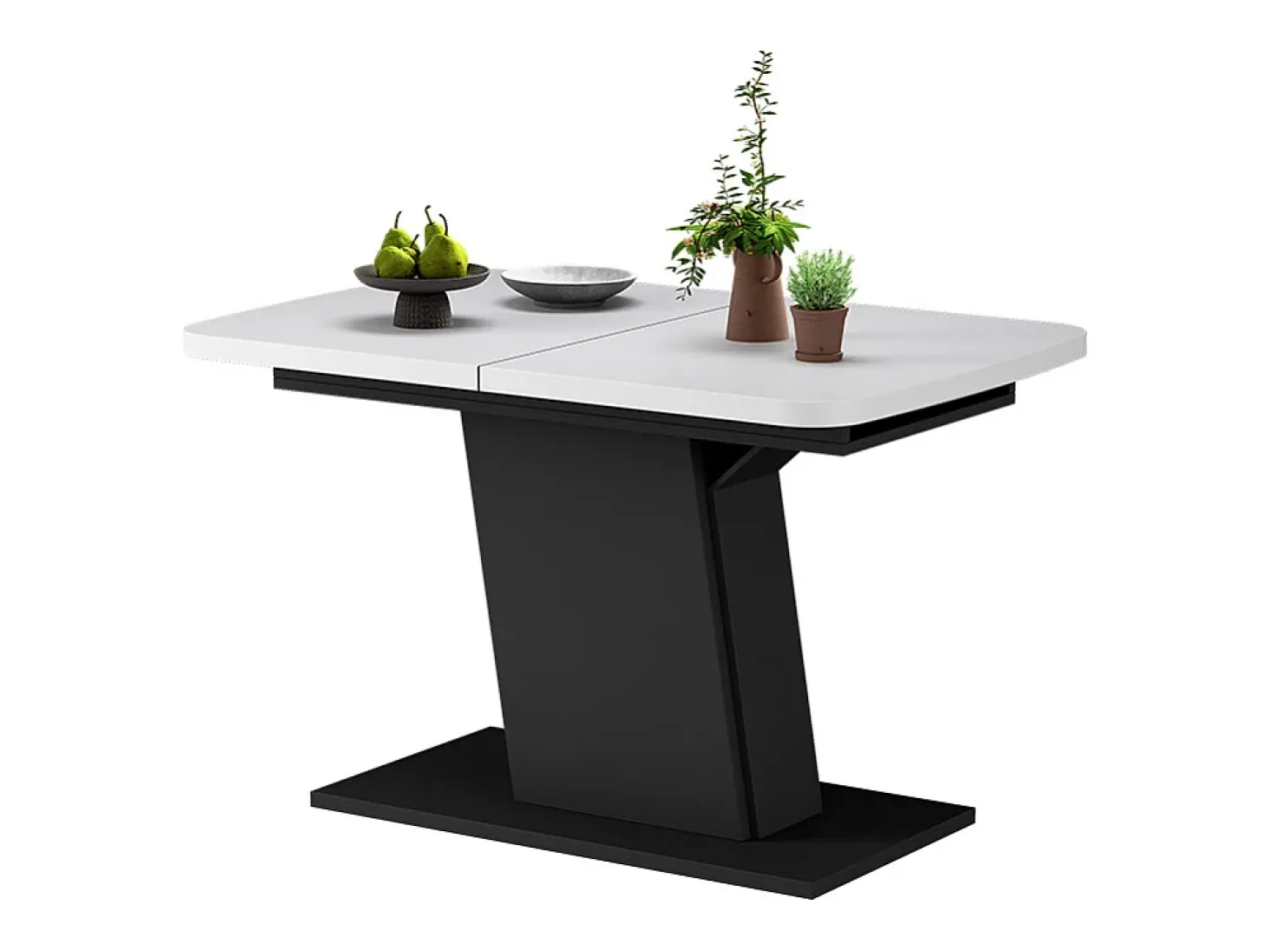 Mesa de comedor blanco/negro 120x80x77.3 fenaro