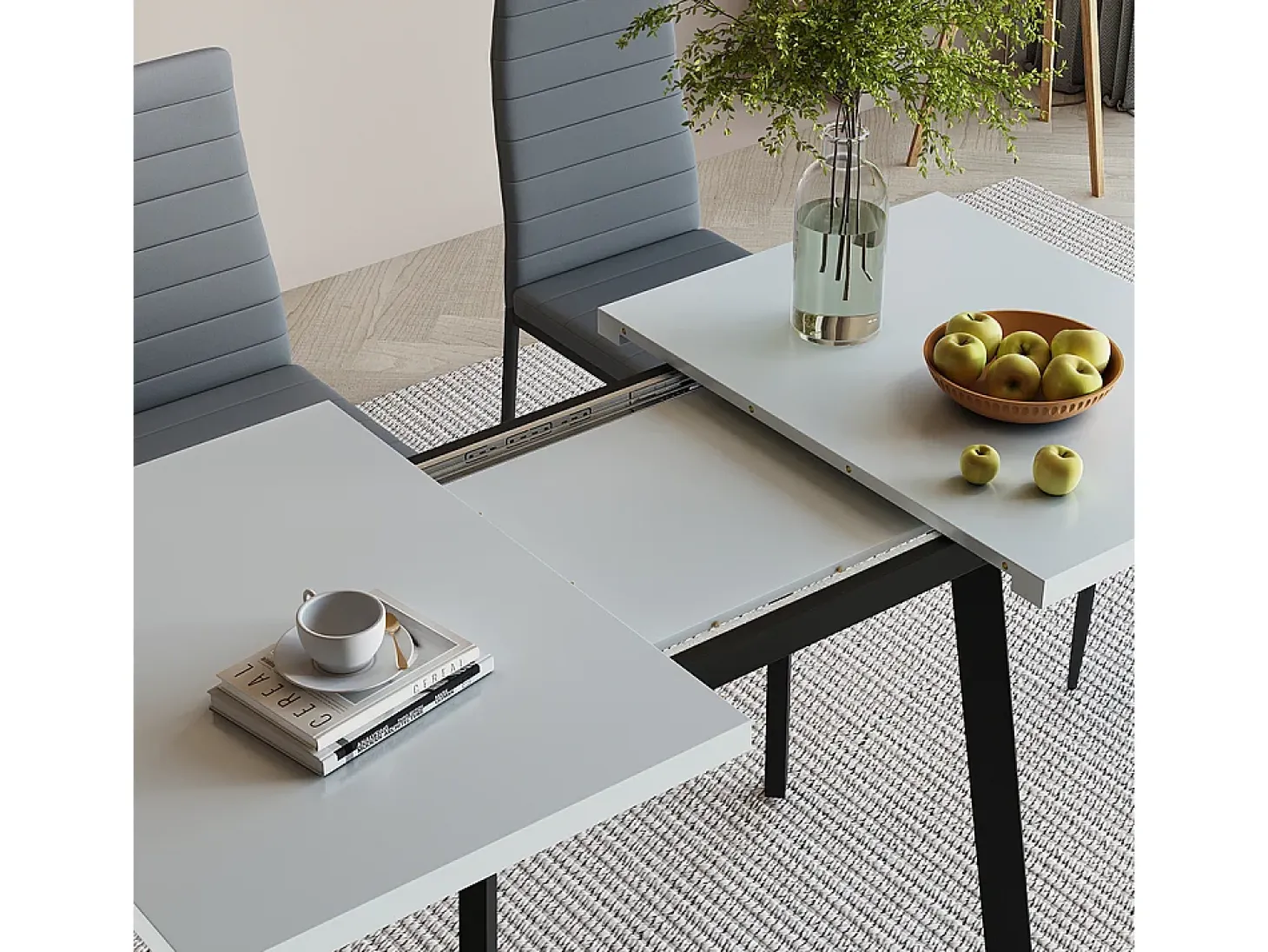 Mesa de comedor blanco/negro 160x80x76 tisko